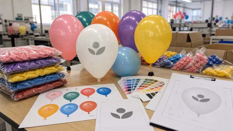 Logo balloon print position proof desk